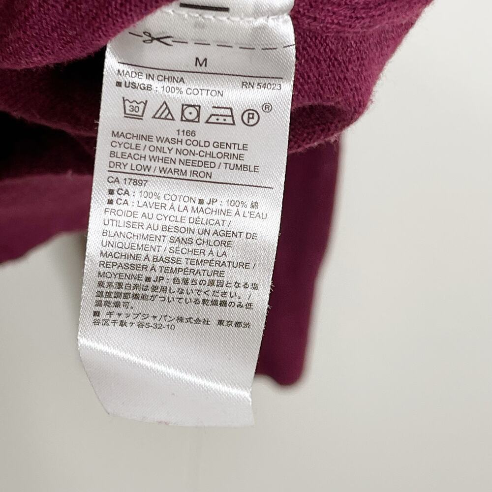 Banana Republic Cotton V Neck Lightweight Pullover Sweater Wine Red Medium Mens - Picture 6 of 7